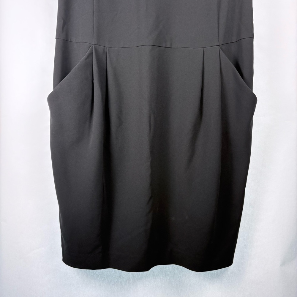 St. John Black Knit Dress with Silk Lining Size 14 - Picture 3 of 9